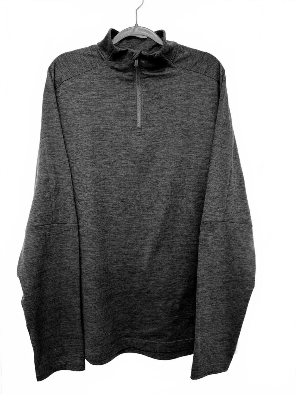 Gaiam Men’s XL Charcoal Gray Quarter Zip Athletic Pullover Stretch Performance